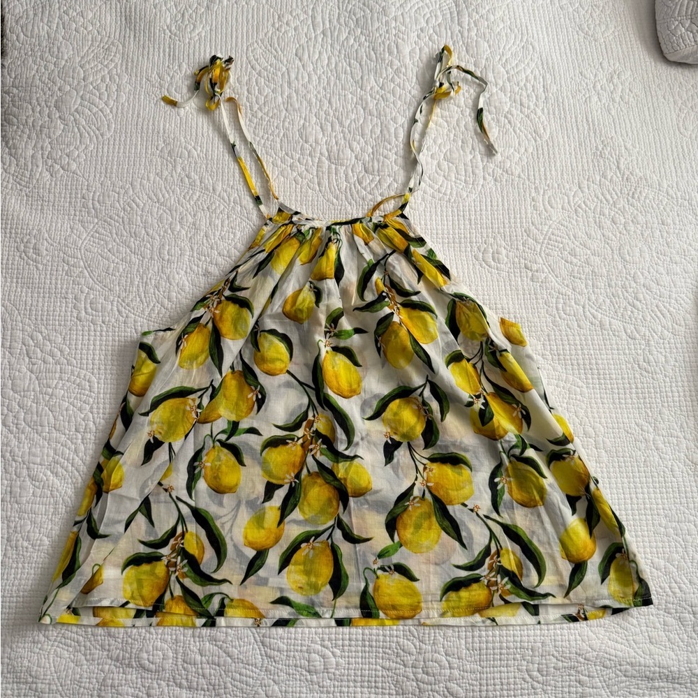 J-Crew Tie-shoulder tank top in limoncello cotton voile